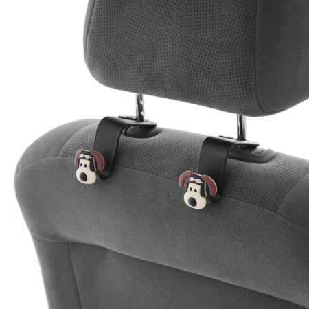Hook on the headrest with a dog, set 2 pcs, black
