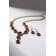 Set 2 objects: earrings, necklace "magnificent age", white-red color in gold, 42cm