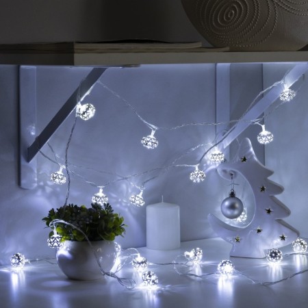 Garland “thread” 4 m with nozzles “ball with ornament”, IP20, transparent thread, 20 LED, white glow, 8 modes, 220 V-1