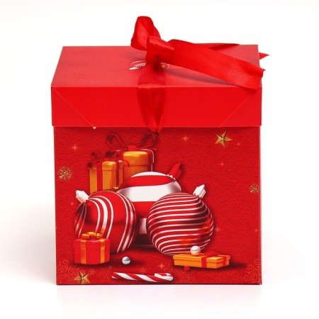 New Year. Box gift New Year's folding "toys" 15x15x15 cm.-1
