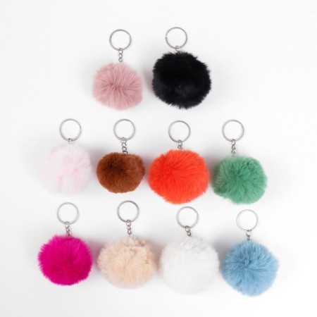 Fluffy on the ring "Pompon" d = 5 cm mix-5