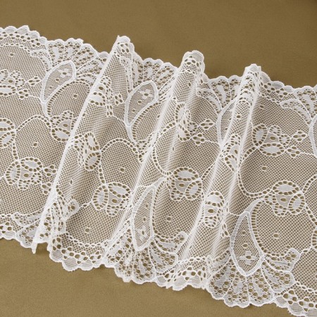 Lace elastic fabric, 190 mm × 2.7 ± 0.5 m, white color-2