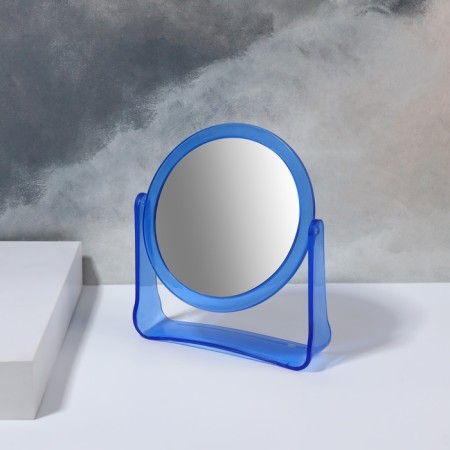 Mirror desktop "circle", D mirror surface 10.8 cm, blue color-2