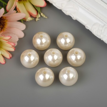 Beads for creativity plastic "Pearls White" d = 1.6 cm set 20 pcs-2