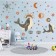 Sticking plastic interior color "Whale in stars" 30x90 cm