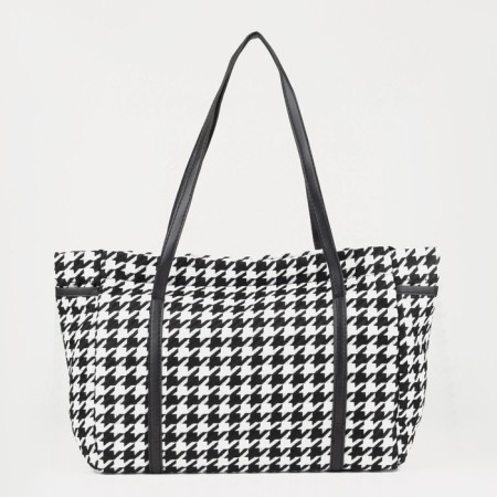 Soper bag with zipper, black color