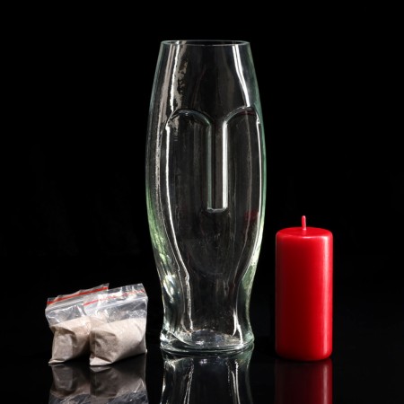 VAZA-sub-SUBSTANCE "MOII-1" with a candle, 12x29.5 cm, 9 hours, glass-2