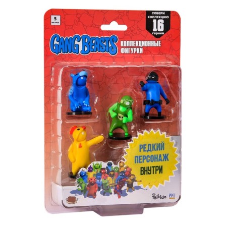 Set of Gang Beasts figures, with a green hero-rack, 5 pcs-1