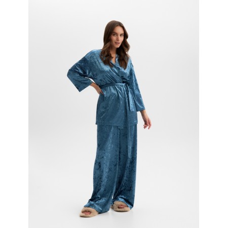 Female set (jacket, trousers) KAFTAN VELVET 52-54, blue-3