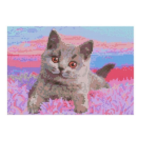 Diamond mosaic "British kitten", Poln. Filling, 21 × 30 cm