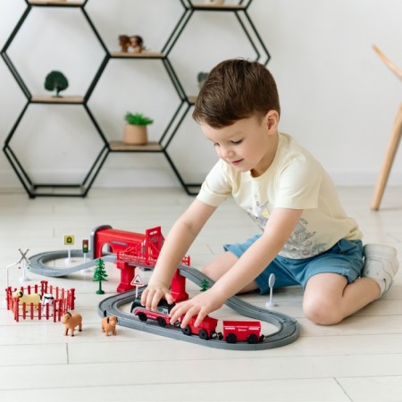 Railway for children "My City", 70 items, on batteries-1