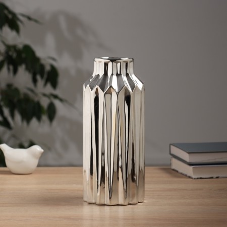 VAZ Coramics Table "Dario" Direct, D-6 cm, 22x9 cm, silver