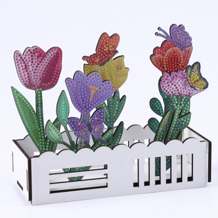 Diamond embroidery "Flowers with butterflies in the garden" Interior decor-1