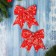 Jewelry decoration "Classic Snowman" (set 2 pcs) 15x13 cm, red