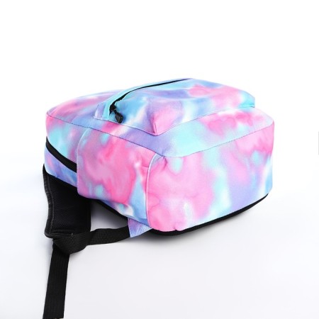 Youth backpack from textiles on lightning, 3 pockets, waist bag, purple color-3