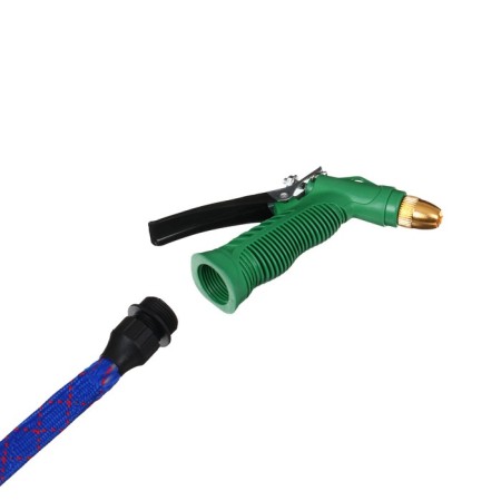Rubber olive ripe hose, 12 mm (1/2 "), 10 m, in a textile braid, with a watering gun, color mix, Greengo-3