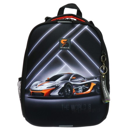 School backpack 38 x 30 x 16 cm, ergonomic back, stavia "speed", black-2