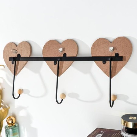 Hooks decorative wood "heart frame" 8x41.5x5.7 cm-2