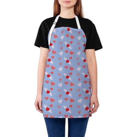 Apron kitchen with a “inspired hearts” photo print, adjustable, size OS