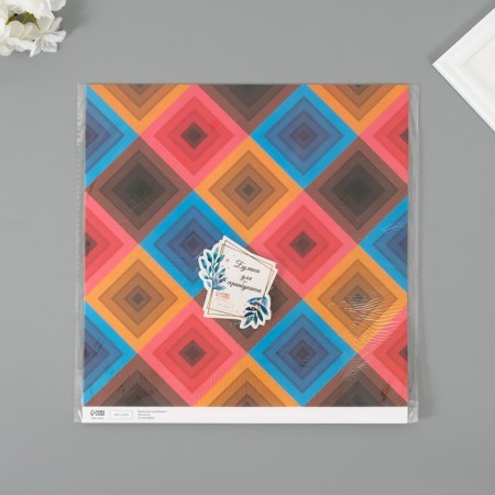 Scrapbooking "Rombs" density 180 grams set 5 pcs 30.5x32 cm-4
