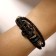 Unisex Bracelet "Style" anchor, three threads, black-brown color with silver, 22 cm