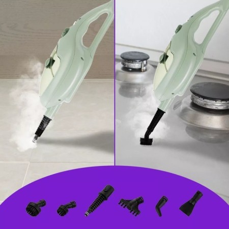 Steam mop KitFort KT-1076, 1300 W, 450 ml, cord 2.8 m, light green-1