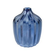 Decorative glass vase, 140 × 140 × 190 mm, blue color
