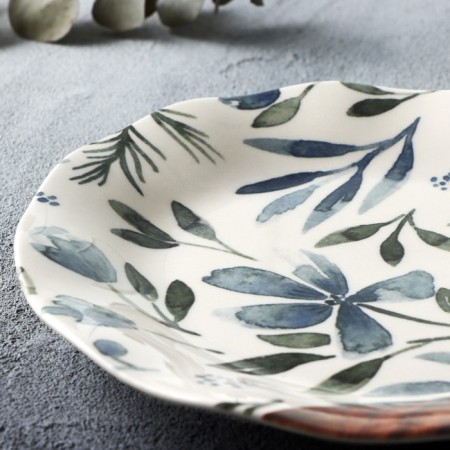 Ceramic plate "FUHEN", 21.5 cm, white color-4
