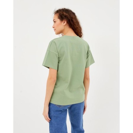 T-shirt female plain Minaku Regular Fit: olive color, river 46-2