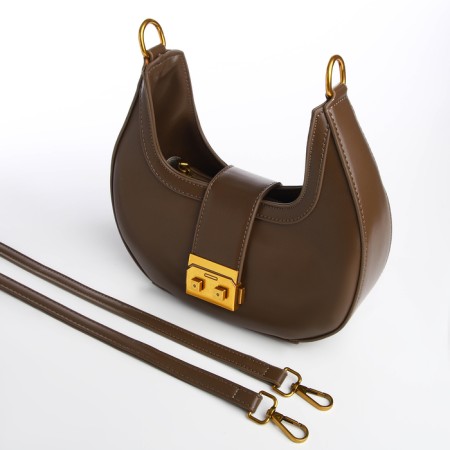 Female bag Textura, small size, brown color-5