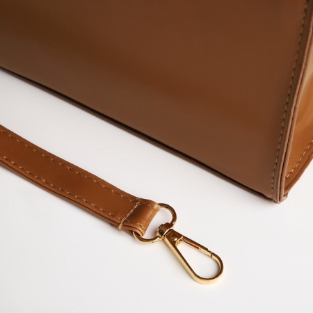 Bag Women's Tout with zipper, brown color-4