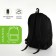 Youth backpack with a zipper, 4 pockets, black/green color