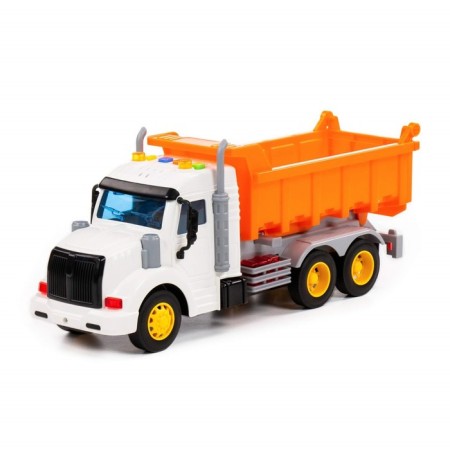 The "pros" dump truck inertial, light and sound effects, color orange color-5