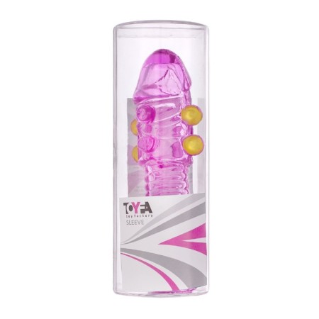 Toyfa penis nozzle, with balls, purple color, 14 cm-2