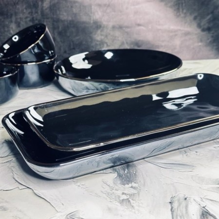 Set of dishes Lenardi Storm, 35.5 cm, rectangular, 2 pcs