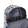 School backpack of textiles with a zipper, 3 pockets, white/multi -colored color