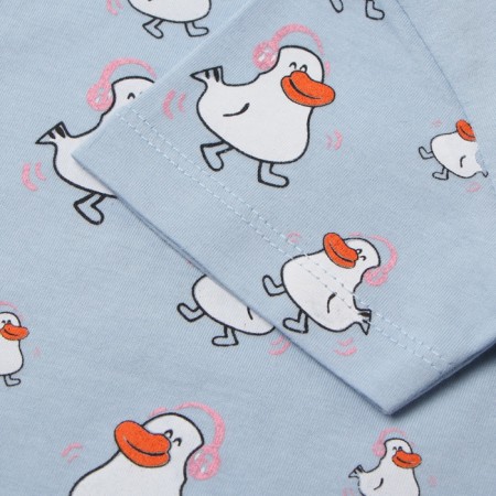 Pajamas for a girl (T -shirt/breeches), blue color, height 104 cm-2