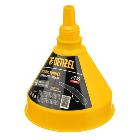 Plastic funnel Denzel, 135 mm with a metal sieve and a flexible tip-1
