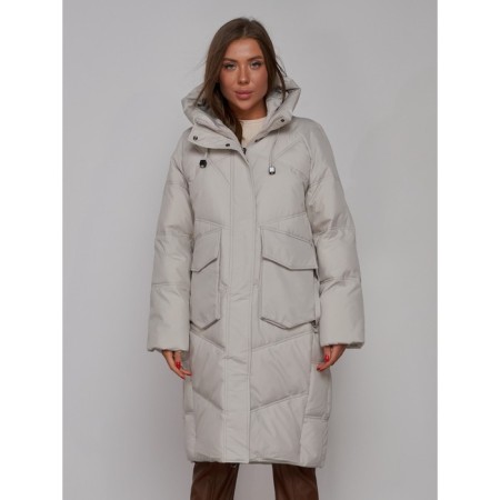 Coat insulated winter feminine, size 48, color light gray-7