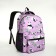 School backpack on lightning, 3 outer pockets, lilac color