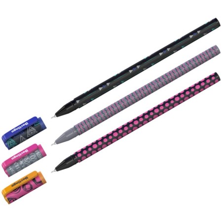Ballpoint handle Berlingo "Funline. Fantasy" Blue, 0.7mm, drawing on the case, mix