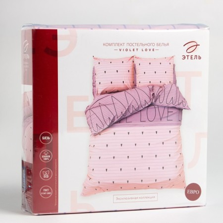Bed linen "Ethel" 2 joint venture Violet Love 175*215 cm, 200*220 cm, 70*70 cm - 2 pcs-6
