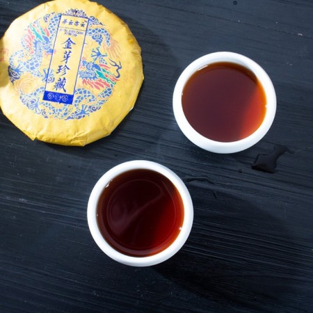 Chinese sustained tea "Shu puer. Jinya Zhencang", 100 g, 2021-3