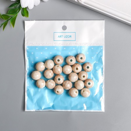 Beads for creativity plastic "Marble. Bezh" d = 1.2 cm set 20 grams-2