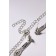 Set 2 objects: earrings, necklace necklace rhombus, black and white color in silver, 45cm