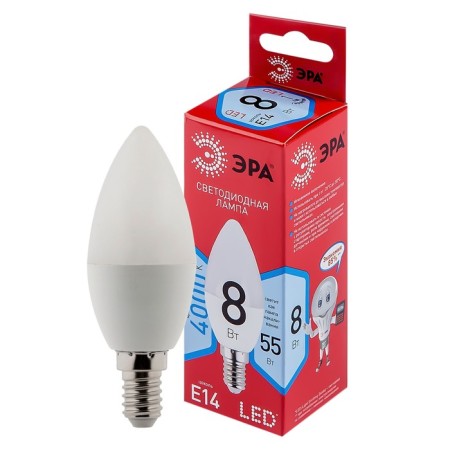 LED LED era Red Line “GRUSH”, 8 W, E14, 640 LM, 4000K, white glow-1