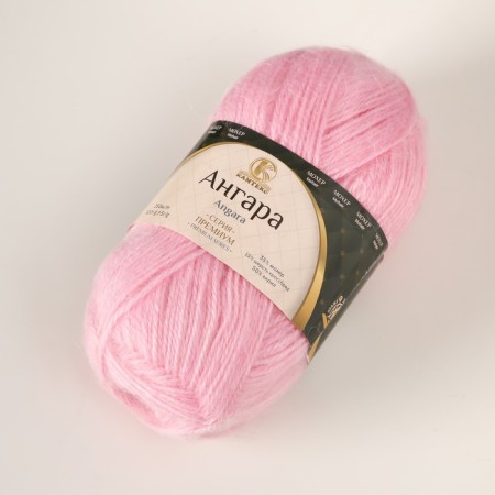 Angara yarn 35% mohair 15% wool, 50% acrylic 250m/100g (056 pink)-1