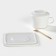 Tea couple ceramic "sheet", 2 objects: a mug with a spoon of 180 ml, a saucer d = 13.5 cm, white color