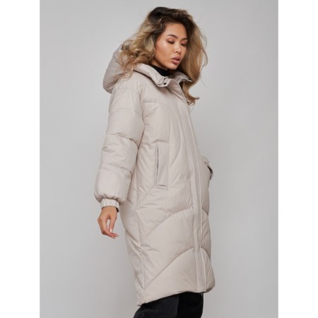 Coat insulated winter female, size 44, color light gray-18