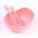 A set of children's dishes, 3 objects: a bowl 250 ml, a spoon, fork, from 5 months., Mix colors